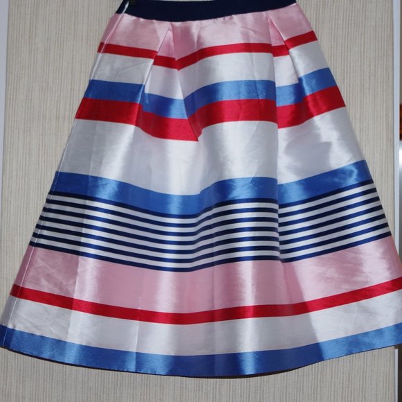 Loredana Italy Striped Pleated Girls Long Skirt Size:XL - Picture 2 of 3
